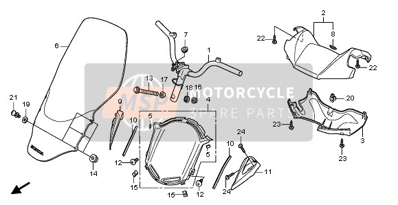 Honda FES125A 2011 Mango de tubo & Cubierta de la manija para un 2011 Honda FES125A